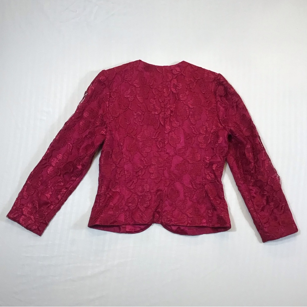 80s Vintage Ursula Womens Lace Blazer Size M/L Rose Floral Jacket Coquette Fairy - Picture 14 of 16